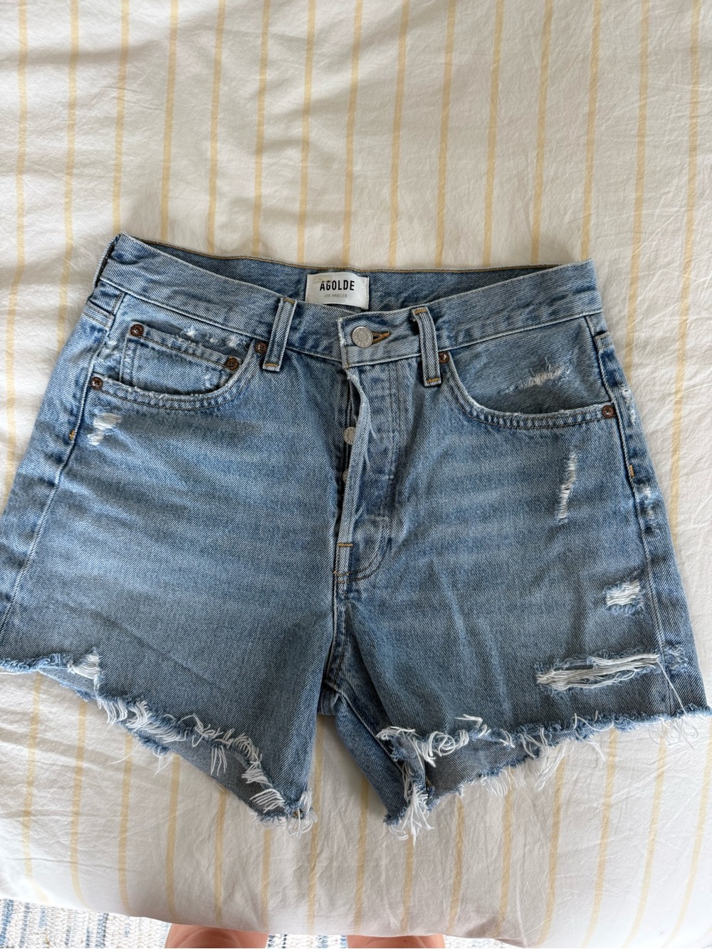 AGOLDE Parker long denim shorts size 26